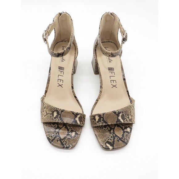 LifeStride Women's Fab Flex Cassidy Snakeskin Print Block Heel Sandals 7 Shoes N - Picture 2 of 8